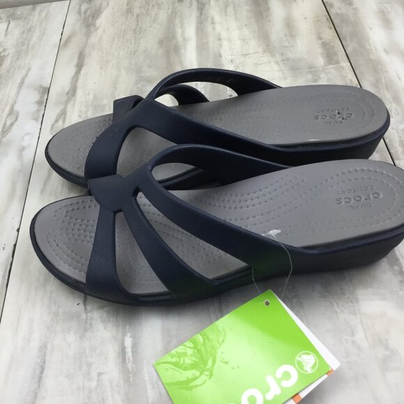 Dual Crocs Comfort Navy Sandal 9 - Picture 1 of 9